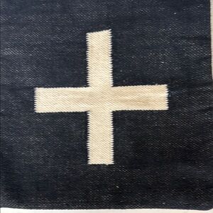 Navy and White Cross Pattern Textile